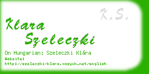 klara szeleczki business card