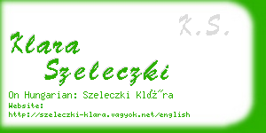 klara szeleczki business card